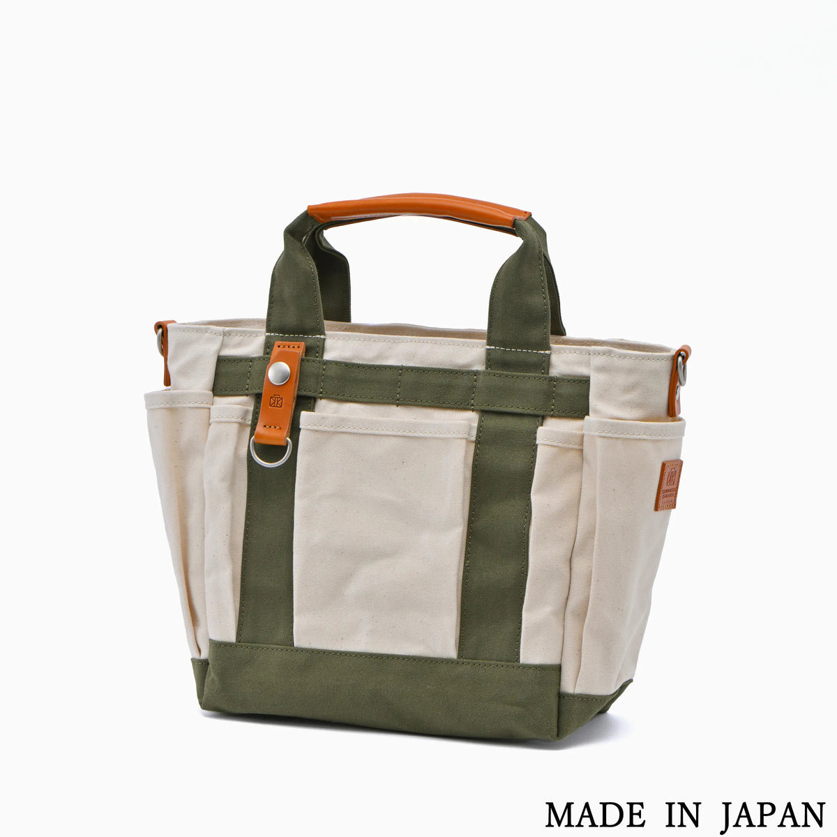 【美品　完売カラー】　カワニシカバン　グレーブミニ　大人帆布　帆布バッグ　黒 小さなガーデントート ポケットが沢山ミニトート アーミーダッグ