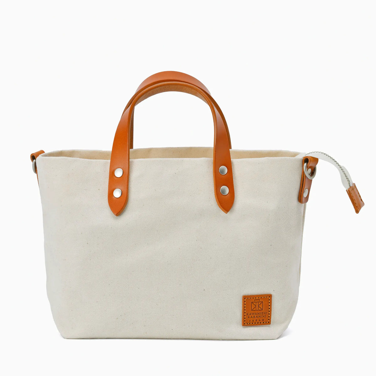 ミニトート ファスナー付き アーミーダック×栃木レザー製 minimon F