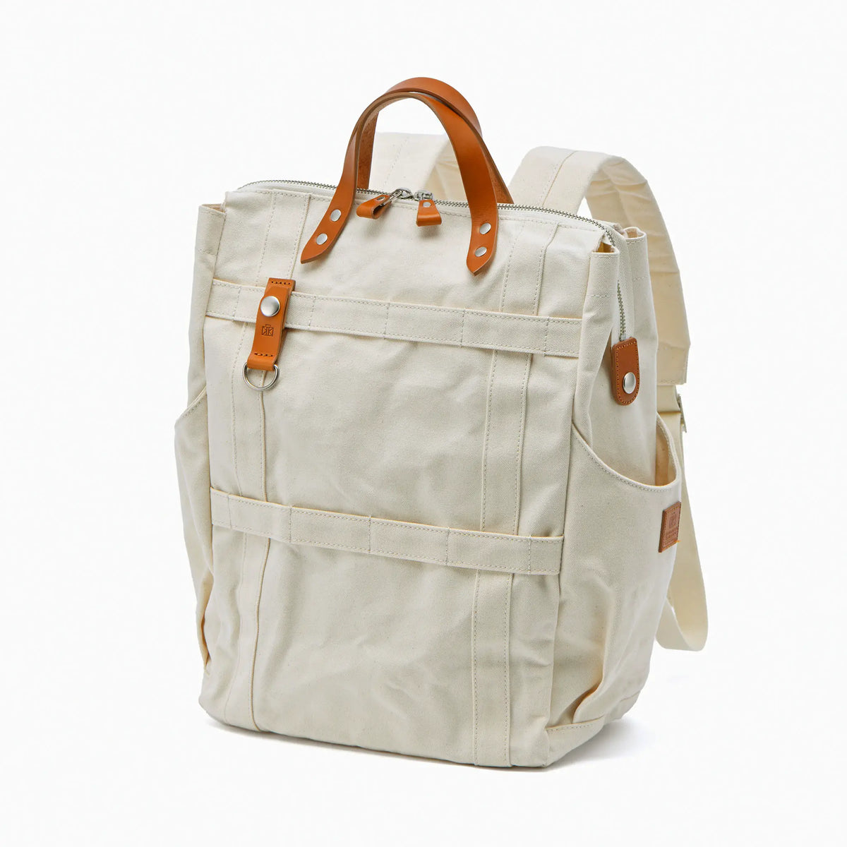 トートとしても使える2way アーミーダック×瀬戸内レザー リュックrabbt トートとしても使える2way アーミーダック×瀬戸内レザー リュックrabbt