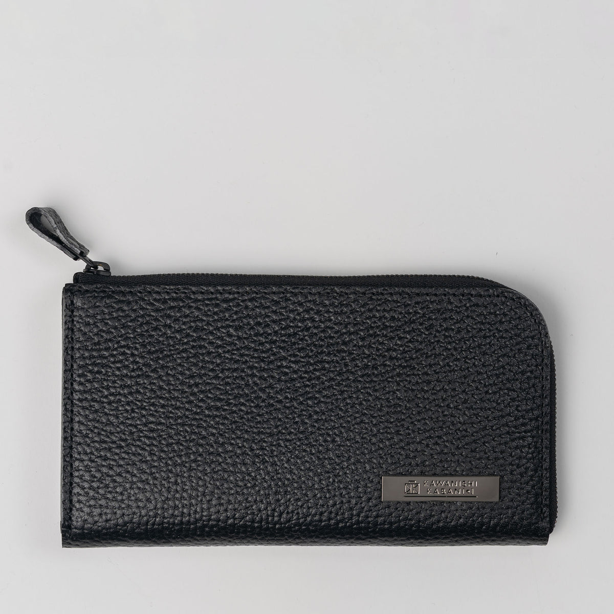 リッチーL 財布　黒 L型財布 長財布 メタルプレート付き！ スリムでコンパクト【ricchyL