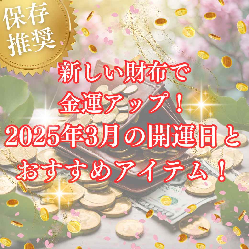 春財布の季節🌸新しい財布で金運アップ！2025年3月の開運日とおすすめアイテム