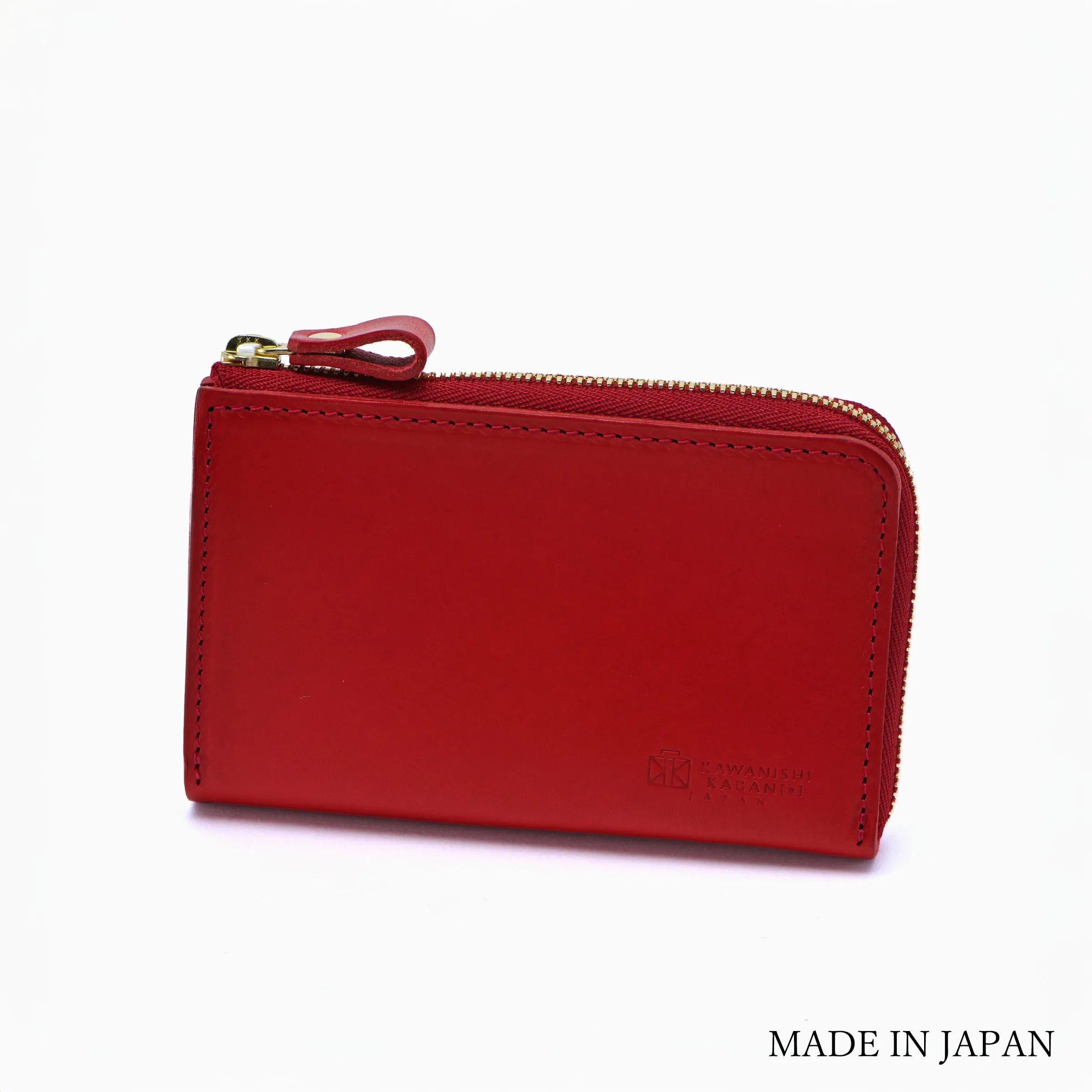 KAWANISHI KABAN レッド二つ折り財布 革小物シリーズ – カワニシカバン - 愛されるものづくり